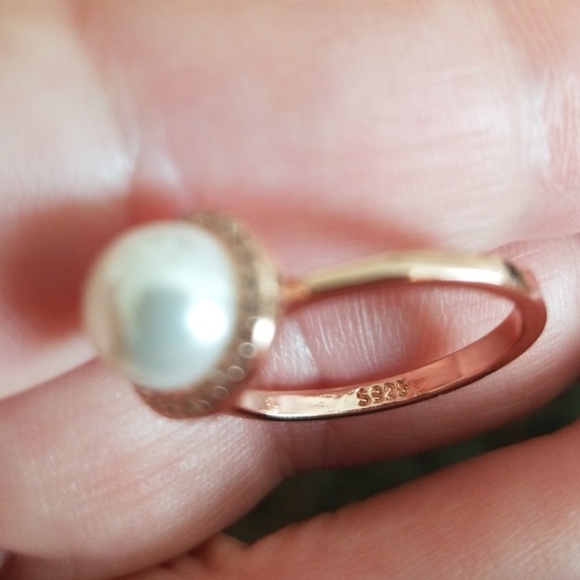 🌈# 88. Fashion Women 18KRose Gold Plated Pearl Ring - Picture 5 of 7